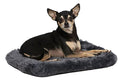 MidWest Homes for Pets QuietTime XXS Dog Bed – Gray Faux Fur Bolster, Ultra-Soft and Machine Washable, Fits 18-Inch Crates and Carriers, for Small Dogs and Cats