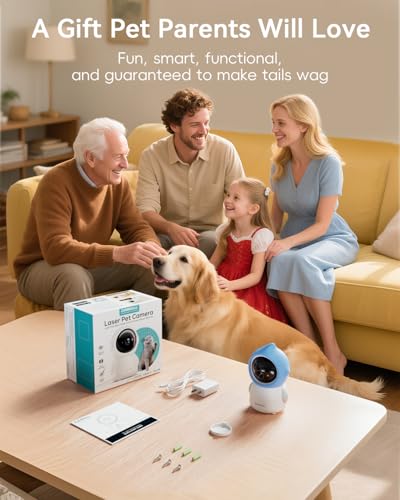 ZUMIMALL Pet Camera Indoor, 5G/2.4G WiFi Camera for Dog/Cat with Play Toy, 2K Pet Security Cameras with Phone App, 2-Way Talk, Auto Tracking, Pet/PIR/AI Detection, Privacy Protect, Alexa/ONVIF/Cloud