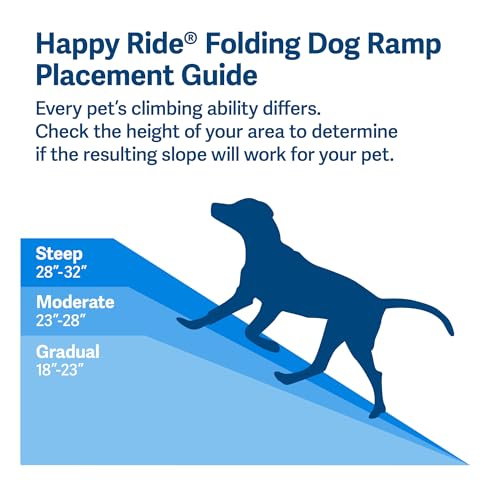 PetSafe Happy Ride Folding Pet Ramp, Portable Lightweight Dog Ramp for Cars, Trucks & SUVs
