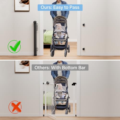 probebi Retractable Baby, Child & Dog Gates for Stairs, Extends to 54" Wide 34" Tall, Use for Outdoor, Indoor, Hallways, Doorways, Deck, Porch, Black