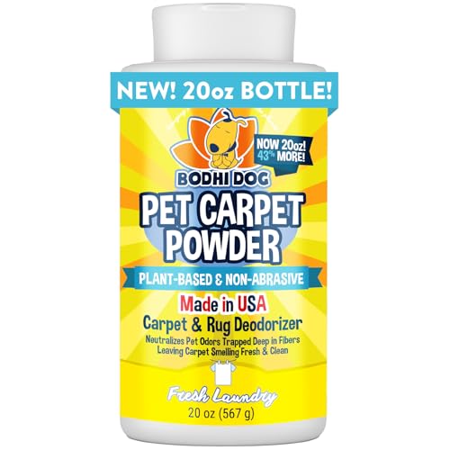 Bodhi Dog Natural Carpet Deodorizer Powder - Dry Pet Smell Eliminator & Urine Odor Remover - Loosens Fur & Dirt - Plant-Based Room Freshener for Vacuuming Home - Fresh Laundry (Pack of 1)