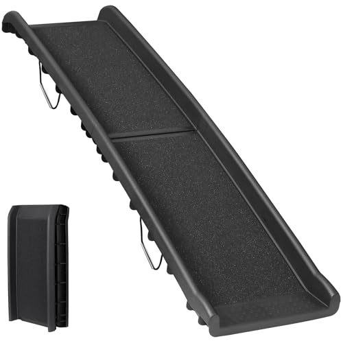 ZENY Portable Folding Dog Ramps for SUV, Truck, Car Ramp Stairs Step Ladder for Pet, Non-Slip Pet Ramp with Raised Siderails