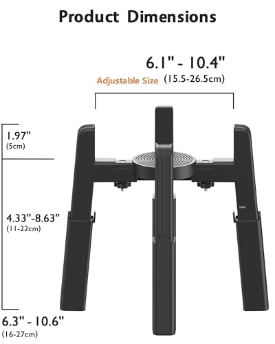 CZPET Dog Bowl Stand with Adjustable Height and Width [Stand Only], Elevated Pet Water & Food Feeder for Medium & Large Dogs, Stable and Anti-Slip Raied Bowl