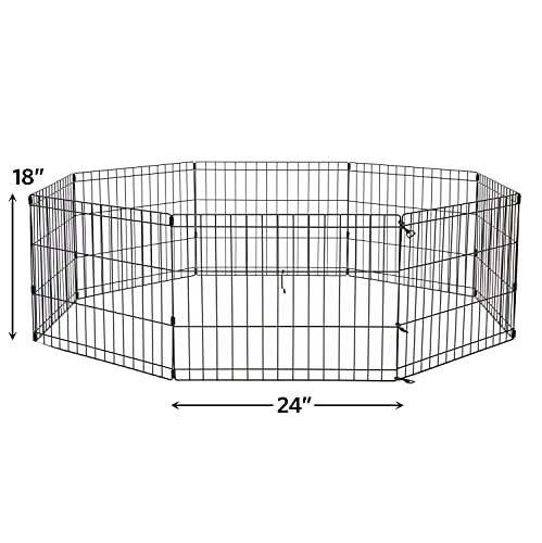 New World by MidWest Homes for Pets 18-Inch Exercise Pen, for Indoor and Outdoor use, 16 Sq Feet of Play, Folding Dog Pen, No Door Design for Maximum Security, Easy to Set Up, Foldable Pet Playpen