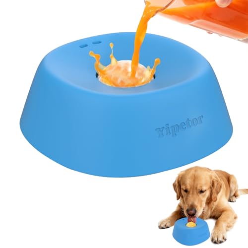 Yipetor Slow Feeder Dog Bowls for Liquid Treat, 【Enrichment Ball-Roll】 Bone Broth Dog Lick Bowl, 3/4 Cup Yogurt Pup Lick Toy for Large Medium Small Breeds Dietary Supplement/Post-op Nutrition