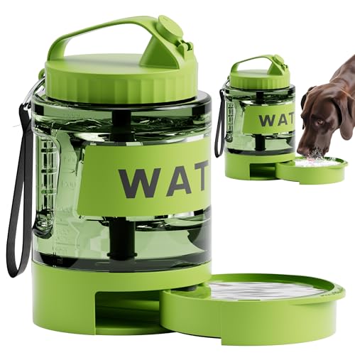77oz Dog Water Dispenser, 2.2L Large Portable Dog Water Bottle with Pull-Out Drinking Bowl, BPA Free Leak-Proof Pet Travel Water Container for Camping, Hiking, Beach, Car Travel Essentials