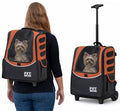 Pet Gear I-GO2 Escort Roller Backpack, Travel Carrier, Car Seat for Cats/Dogs, Mesh Ventilation, Included Tether, Telescoping Handle, Storage Pouch, Tangerine