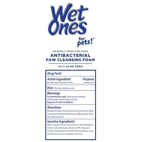 Wet Ones for Pets Antibacterial Dog Paw Cleaner with Built-in Scrubber Brush, Tropical Splash Scent - Foaming Cleanser for Dog Paws - Paw Washer & Grooming Care, 5 Ounce