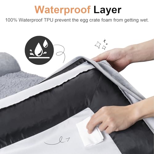 Large Dog Bed Orthopedic Washable: Beds Bolster XL Bed Large Big Dogs Memory Foam Couch Sofa Waterproof with Removable Cover