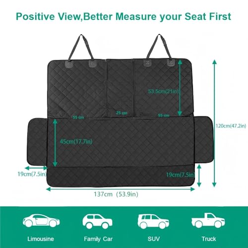 ANOSOSPECIAL Dog Car Seat Cover for Back Seat Cover,Non Stick Fur Rear Seat Protector for Pet,Nonslip Waterproof Durable Universal Fit Interior Backseat Covers for Auto Van SUV