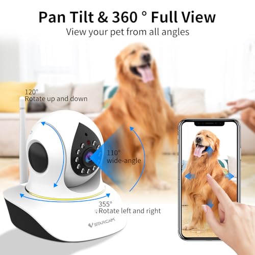 VSTARCAM Pet Camera with Laser, 3MP 2.4GHz WiFi Interactive Dog & Cat Laser Toy with Night Vision, Motion Detection Alerts, APP Remote Control Indoor Security Camera for Pet Monitoring