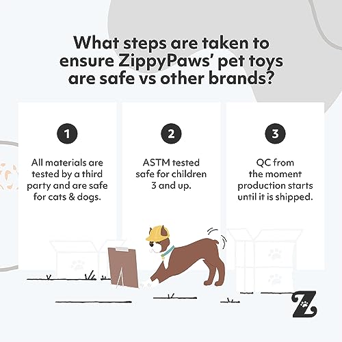 ZippyPaws Burrow Replacement Miniz - Interactive Dog & Puppy Toys for Boredom, Stimulating Pet Products to Keep Them Busy, Plush Refills for Hide & Seek Puzzle, Squeaky Toy for Enrichment - Cookies
