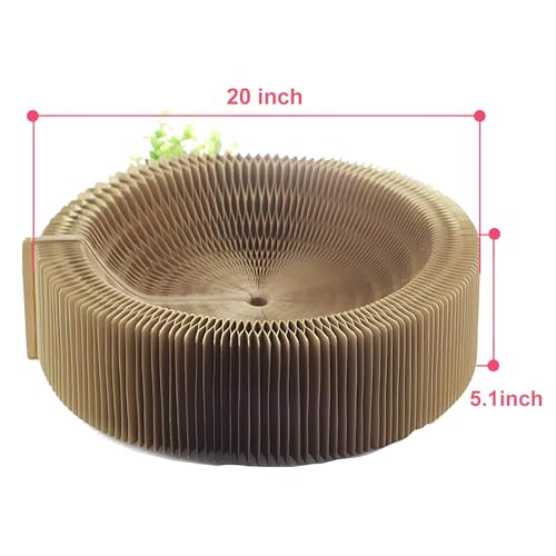 BobbyPet Cat Scratcher Lounge Bed - Collapsible Round Shape for Big Cat, Honeycomb Paper, 20 Inch