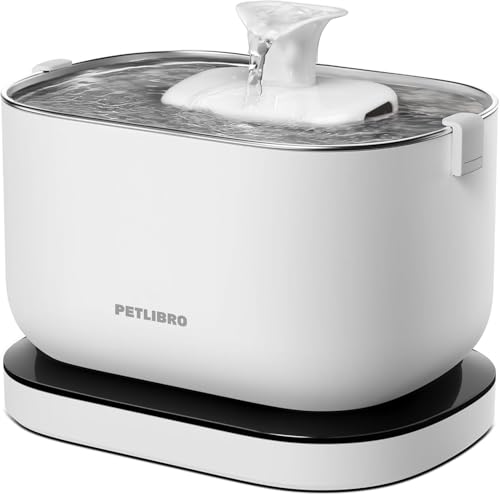 PETLIBRO Cat Water Fountain, Cordless Pet Water Fountain Battery Operated, 2.5L/84oz Dockstream Water Fountains for Cats Indoor, Cat Fountain with Stainless Steel Tray, Easy to Clean BPA-Free