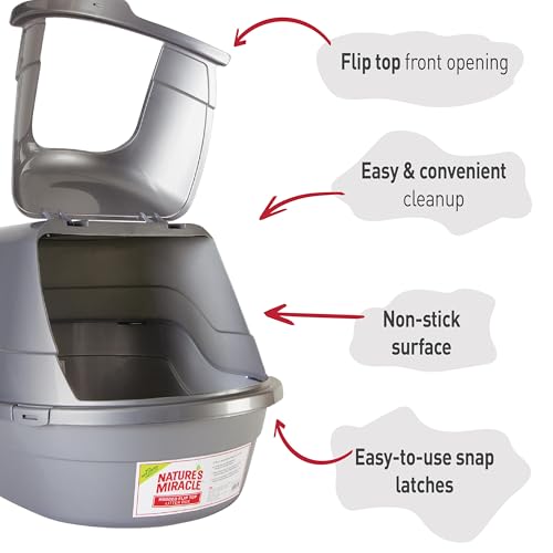 Nature’s Miracle Hooded Flip Top Litter Box for Cats, With Built-In Odor Control Charcoal Filter