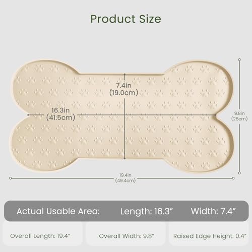 PWTAA Dog Food Mat Anti-Slip Silicone Dog Bowl Mat Thicker Pet Placemat Waterproof Cat Feeder Pad with Raised Edge Puppy Kitten Feeding Mats Suitable Small Medium-Sized Dogs Cats Eating Tray