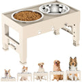 Elevated Dog Bowls with 2 Stainless Steel Bowls, 5-Height Adjustable Stand (3.1", 9" to 12"), for Improved Digestion & Neck Support, Easy Clean, Non-Slip Base Raised Feeder for Medium Large Dogs