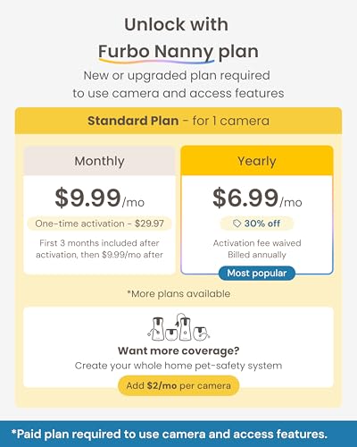 Furbo Mini 360° [Subscription Required] New 2K QHD Pet Camera - Unlock w/Paid Plan: Dog & Cat Safety Alerts, Rotating Treat Toss, 2-Way Speaker (Low Risk, 3mo Min. Cancel Anytime)