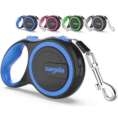Emperor Pets 26 ft Retractable Dog Leash Large Dogs - Up to 110lbs, Heavy Duty Leash Retractable 26 ft, Dog Leashes for Large Breed Dogs -BL26