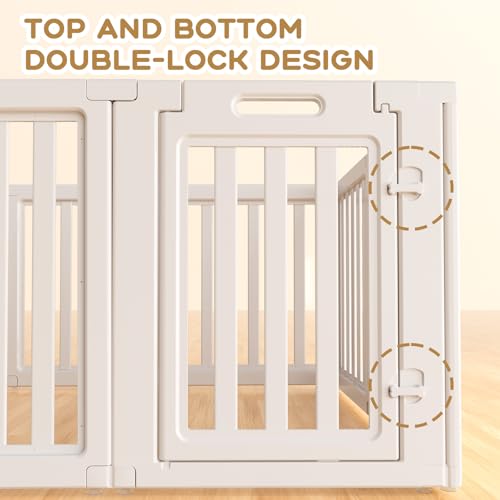 LoveTail Dog Playpen, Clear Dog Pen, Dog Pen Indoor, Easy to Install and Remove Dog Play Pen, Puppy Playpen Suitable for Dogs, Cats,Dog Playpen Indoor (White, 23.6 inch Height, 10 Panels)