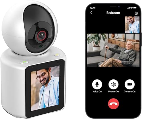 LASTCOW Two Way Pet Camera with 2.8 inch HD Screen, 1080P Video Calling Camera for Indoor Home Security, Indoor Home Nanny/Dog/Baby Security Device with Phone App