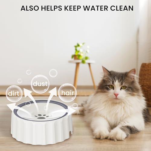 FORWH Dog Water Bowl No Spill 70oz/2L Large Capacity Dispenser Non Slip No Splash Bowl Pet Slow Feeder No Drip Dog Water Bowl on Vehicle Slow Water Bowl for Dogs and Cats