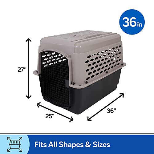 Petmate Vari Dog Kennel - Portable Dog Carriers & Crates for Large Dogs, Airline-Friendly, Durable Plastic, Pet Carrier For Home and Travel, 36 Inches, Taupe and Black