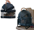 Pet Gear No-Zip View 360 Pet Carrier & Car Seat with Booster Seat Frame for Small Dogs & Cats, Mesh Ventilation, Push Button Entry, No Tools Required, Dark Charcoal