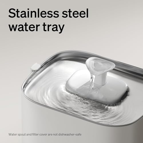 PETLIBRO Upgrade Cat Water Fountain, Cordless Cat Fountain Battery Operated, App Monitoring 3L/101oz Dockstream 2 Pet Water Fountain with Stainless Steel Tray, 5GHz WiFi Dog Water Bowl Dispenser