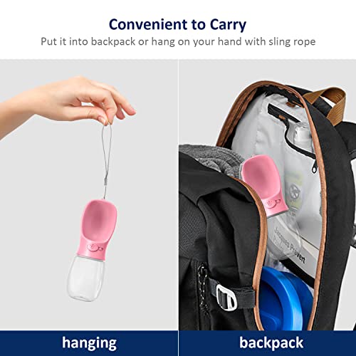 WePet Portable Dog Water Bottle, 12 OZ, Leak Proof Puppy Water Dispenser with Drinking Feeder for Pets Outdoor Walking, Hiking, Travel, Food Grade Plastic