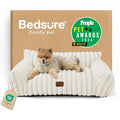 Bedsure ComfyFleece™ Cute Cat Couch for Pets - As Seen on TV on Good Day New York, Small Medium Dog Bed, Supportive Couch Bed for Small Dogs, 30 Inch, Cream