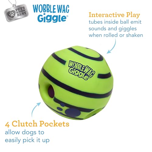 Wobble Wag Giggle Ball, Interactive Dog Toy, Fun Giggle Sounds When Rolled or Shaken, Pets Know Best, As Seen On TV