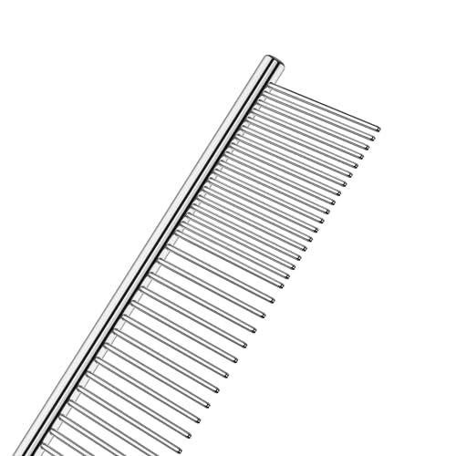 Andis 68545 Stainless Steel Pet Grooming Comb – Dematting Tool for Knots, Mats & Loose Hair Removal, 10-Inch, Professional Grooming Performance