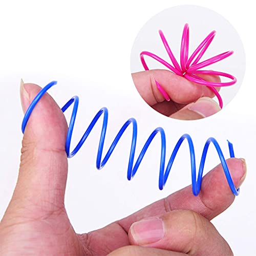 Andiker Interactive Cat Spiral Creative Spring Toy to Kill Time and Keep Fit, Sturdy and Heavy Plastic for Swatting, Biting, Hunting Kitten Toys, Colorful, 12 pcs