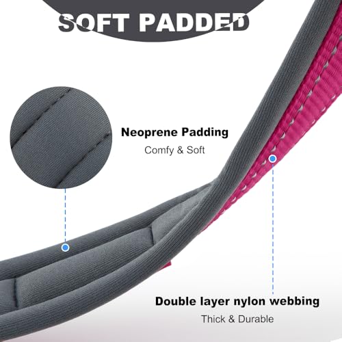 Personalized Dog Collar with Name and Phone Number | Durable Metal Buckle | Ultra Wide Soft Neoprene Padded | Adjustable Reflective Weatherproof Dog Collar for Large Medium and Small Dogs