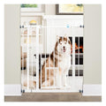 Carlson 36" Extra Tall Walk Through Dog Gate for Doorways & Bottom of Stairs, Metal Pet Gate with Small Pet Door, Expands 29.5”–36.5”, White