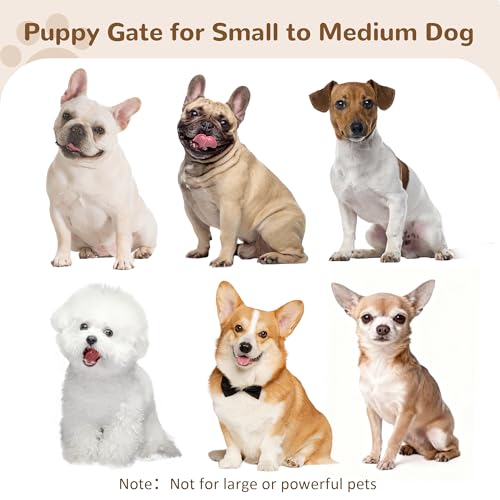 Cideny Free Standing Dog Gate Indoor, Foldable Dog Gate for Doorways Stairs Hallways, 3-Panel Freestanding Pet Gate with Support Feet for Stability, Folding Puppy Gate Easy to Move, Doggy Gate 54"x24"