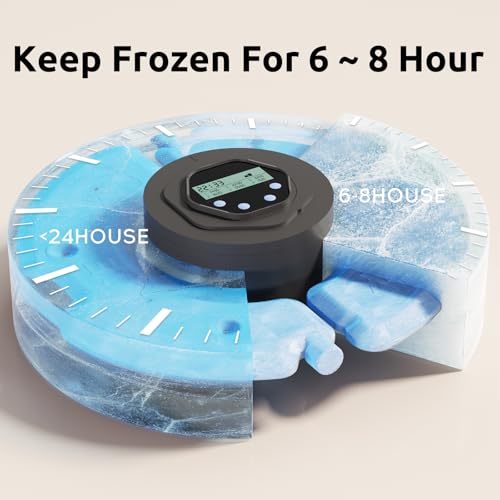 Automatic Wet Food Cat Feeder, Auto Refrigerated Wet Foods Feeder for Cats Dogs 6 Meal Timed Fresh Foods Dispenser with 2 Ice Packs, Fresh Food Bowl for Cats & Small Dogs Puppy Kitty, White