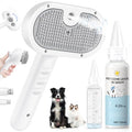 Pet Steam Brush Dog Cat 2026 New Grooming Comb for Shedding, Floating Hair, Smooth & Detangling, Gentle Cool Mist Softens Hair Reduces Static Helps Pets Who Dislike Bathing,Includes Waterless Shampoo