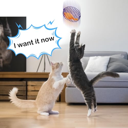 Jecery 5 Pcs Cat Spring Balls Toys Stretchable Rolling Balls Colorful Playful Coils Interactive Action Toy Caged Rats for Kitten Pet Supplies (Mouse,Multicolor)