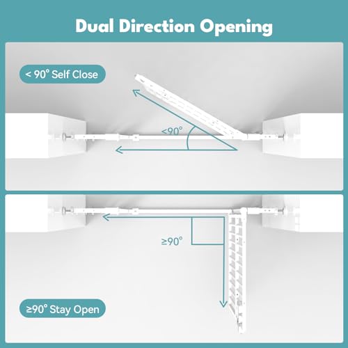 No Pawblems 55.1" Extra Tall Pet Gate for Cat/Dog, 29.9-44.4" Wide Auto Close Tall Cat Gate, NO Drilling Pressure Mounted for Doorways/Hallways, 1.37" Narrower Bar Spacing, White