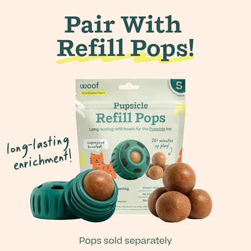 WOOF Pupsicle - Long-Lasting Interactive Dog Ball Toy to Keep Your Pup Busy and Distracted - Safe for Dogs - Low-Mess Design - Dog Toys for Medium and Large Dogs 25-75 lbs