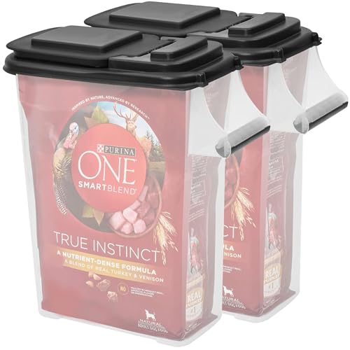 Buddeez Pet Food Storage Containers - Capacity Dog Food Storage Container, Cat Food Container, Bird Seed Storage Container, with Durable EZ Grip Handle, EZ Flip Lid & Scoop (2 Pack) 16 QT/16 LB