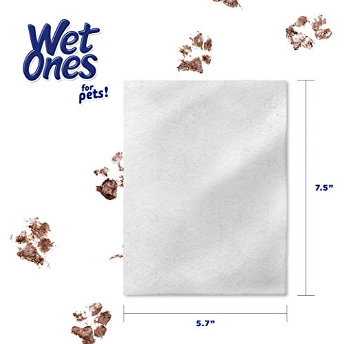 Wet Ones for Cats Freshening Wipes, Multi-Purpose Cat Grooming Wipes with Aloe Vera, Helps Remove Dirt, Odor, and Dander Between Baths, Fresh Scent, 50 Count