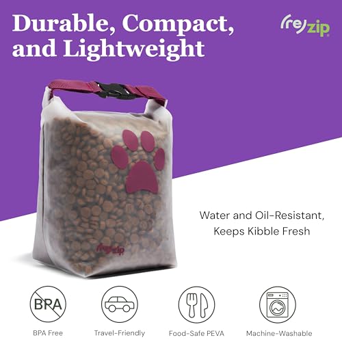 (re)zip Roll Top Pet Food Storage Bag (14-Cup) | BPA-Free, Food Grade, Pet Safe | Keeps Kibble Fresh for Camping, Dog Boarding, Weekend Getaways | Machine Washable