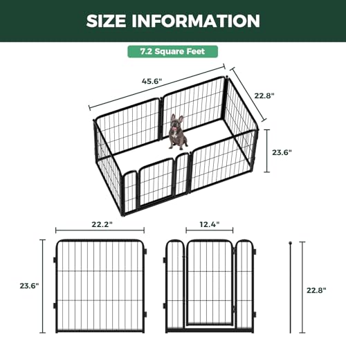 FXW Homeplus Unleashed Indoor Dog Playpen - Stress-Free and Safe Play, Heavy Duty 24 Inch 6 Panels Dog Pen for Puppy and Small Dogs, Black│Patented