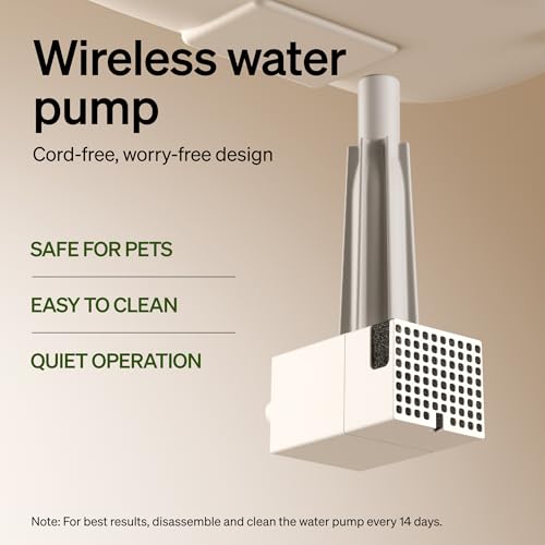PETLIBRO Cat Water Fountain, Cordless Pet Water Fountain Battery Operated, 2.5L/84oz Dockstream Water Fountains for Cats Indoor, Cat Fountain with Stainless Steel Tray, Easy to Clean BPA-Free