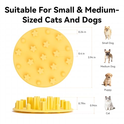 Slow Feeder Insert for Cat Dog Bowls, Anti-Choking Silicone with Strong Suction Cups, Fits Most Cat Bowls, Ideal for Puppy Small Medium Breeds