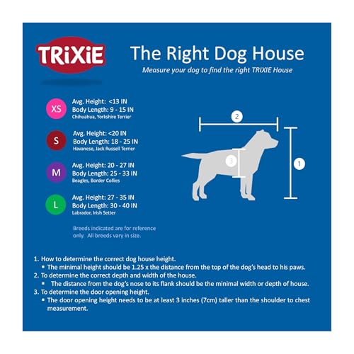 TRIXIE Pet Products Dog Club House, Large,Glazed Pine,40.75x26.75x28.25 Inch (Pack of 1),39552