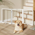 Cideny Free Standing Dog Gate Indoor, Foldable Dog Gate for Doorways Stairs Hallways, 3-Panel Freestanding Pet Gate with Support Feet for Stability, Folding Puppy Gate Easy to Move, Doggy Gate 54"x24"